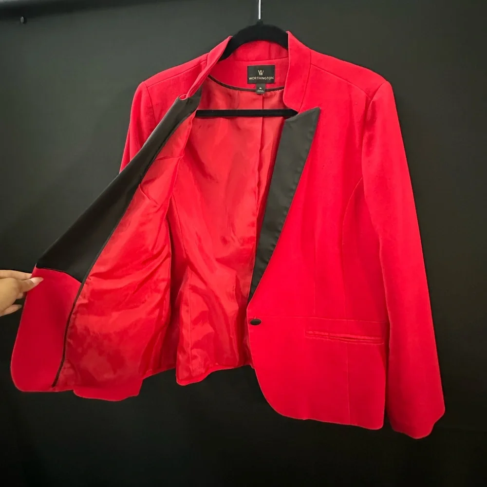 Worthington Red Tuxedo Blazer Jacket – Size XL - Picture 4 of 4